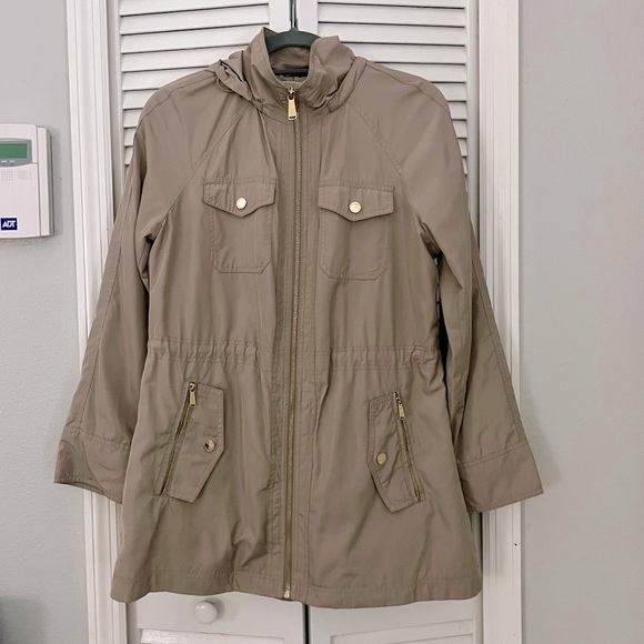 MICHAEL KORS Windbreaker Trench Coat Short Size Medium Champagne Color - Picture 3 of 8